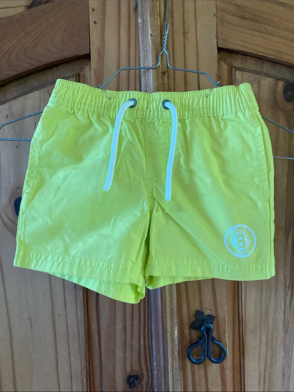 Boys Crazy 8 neon yellow swim shorts size 12-18 months